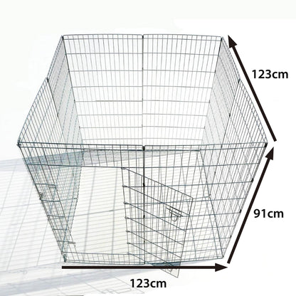 Ellie-Bo Easy-Up 8 Piece Foldable Portable Dog Puppy Play Pen with Door for Indoor/Outdoor Use 91cm High, Rabbit, Cat, Guinea Pigs
