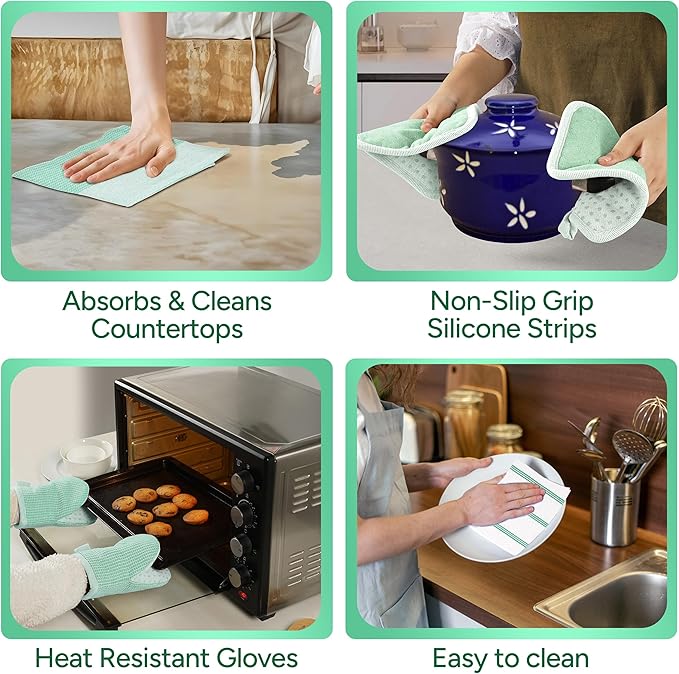 Casa Platino Potholders & Oven Mitts Heat Resistant, 8-Piece Mini Oven Mitts
