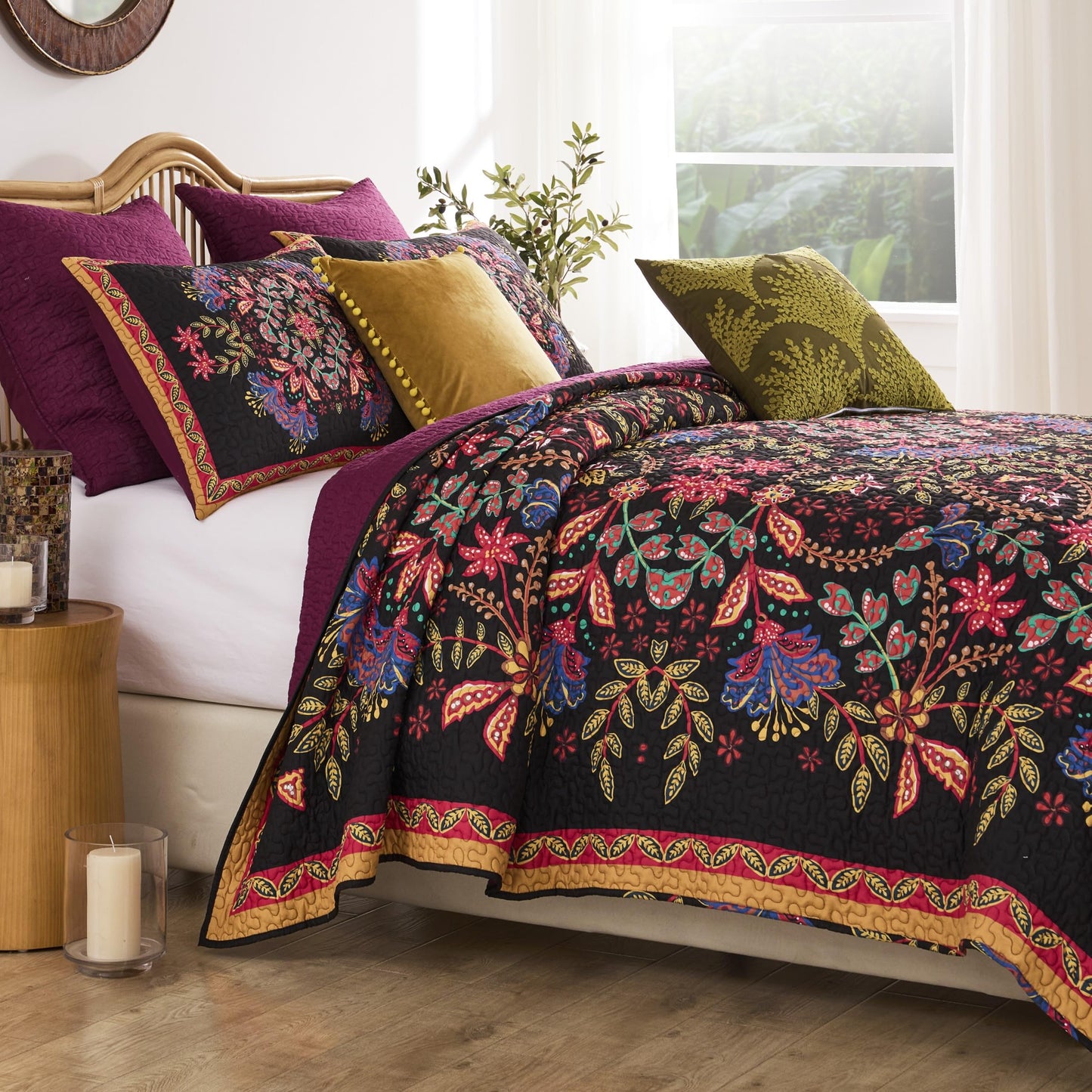 Greenland Home Fashions Jessa Vintage Boho Collection Quilt Set, 3-Piece King/Cal King