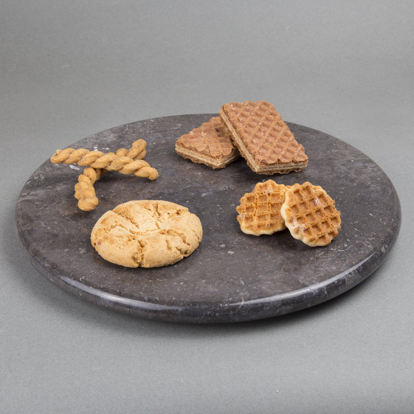 Creative Home 12 Inch Natural Charcoal Marble Cheese and Charcuterie Board