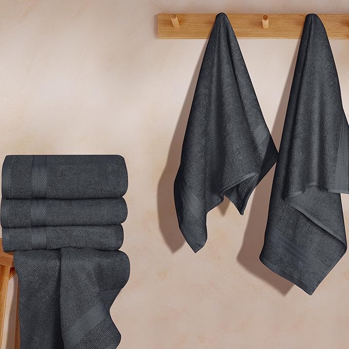 GLAMBURG Ultra Soft 6-Piece Hand Towel Set 16x28-100% Ringspun Cotton