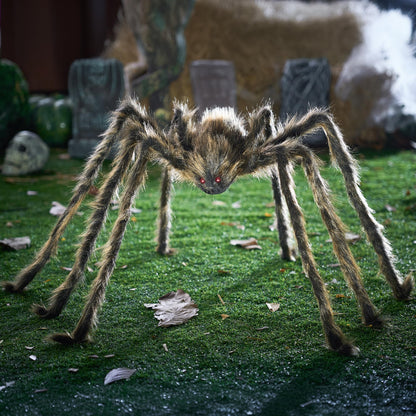 JOYIN 5ft Halloween Spider Outdoor Decorations, Scary Giant Large Spider Props for Halloween Outside Decor, Indoor Party Supplies and Yard Lawn Decoration, Brown