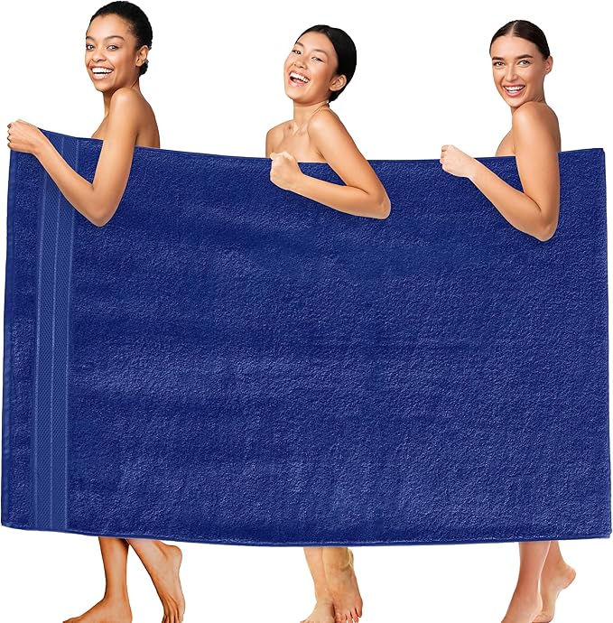Elegant Comfort Three Line Popcorn Extra Large Luxury Bath Towel