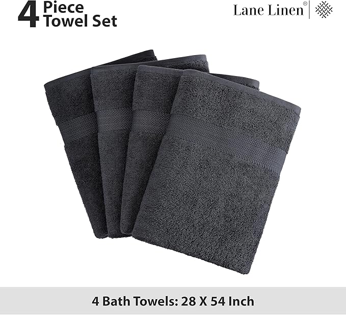 LANE LINEN Bath Towels 4 Pack