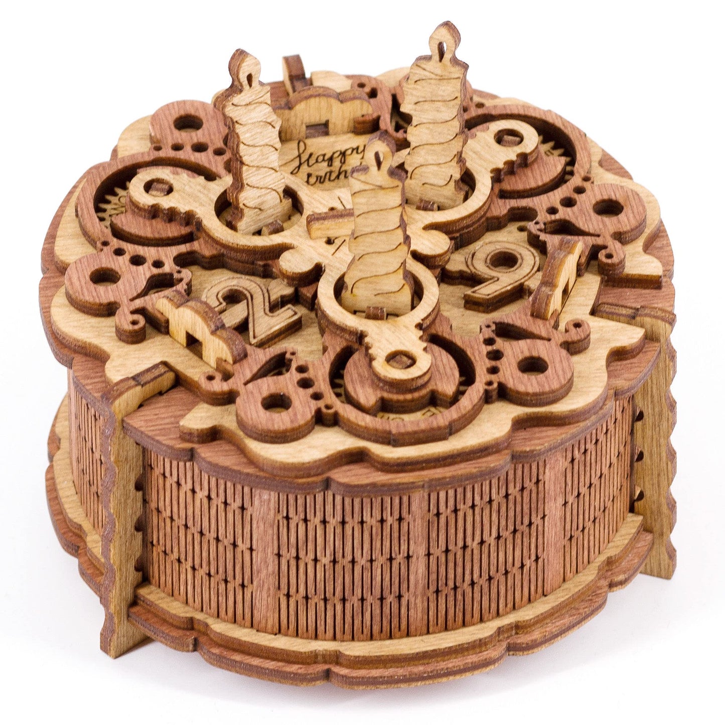 iDventure - Birthday Cake Gift 3D Puzzle Box - Gift box puzzles - tricky gift packaging birthday gifts - Puzzle box money gifts, vouchers & much more. (10.5 cm diameter x 6.5 cm height) (IDGB3)