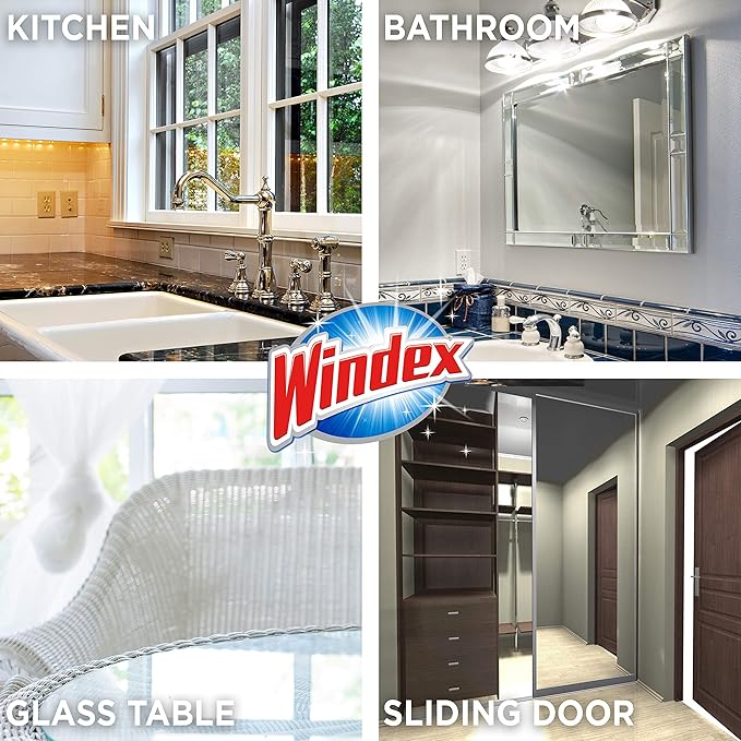 Windex Wipes Glass Cleaning Ammonia Free, Pre-Moistened Wipes