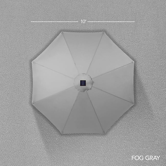 Best Choice Products 10ft Offset Cantilever Hanging Market Patio Umbrella, Smooth 360° Rotation, 8 Sturdy Ribs, Easy Adjustment - Fog Gray
