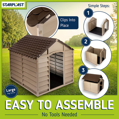 Starplast Mocha / Brown Large Dog House/Kennel