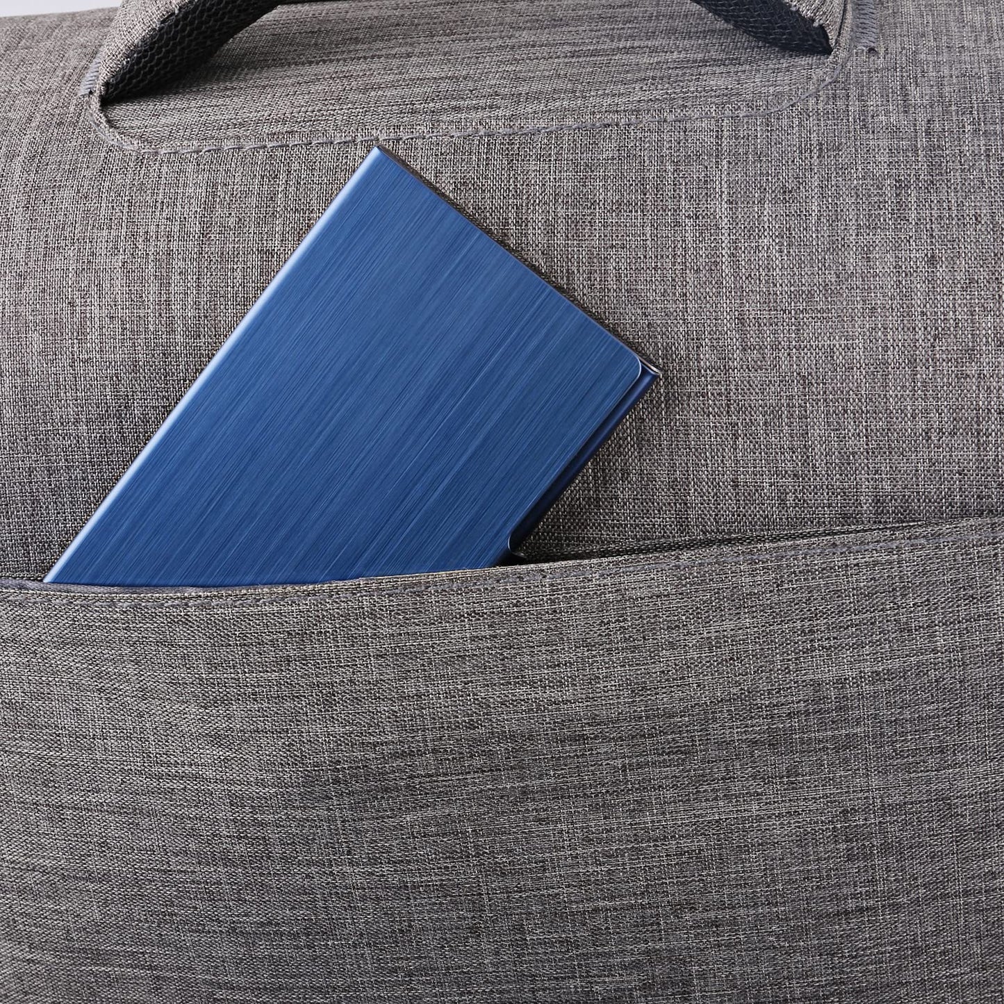 DMFLY Business Card Holder, Slim Business Card Case for Men & Women, Pocket Metal Card Case, Professional Stainless Steel Business Card Holders, Buckle Style Shut, 1PCS Rose Gold and 1PCS Blue