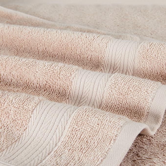 Amazon Basics Fade-Resistant 100% Cotton Hand Towel, Blush Pink