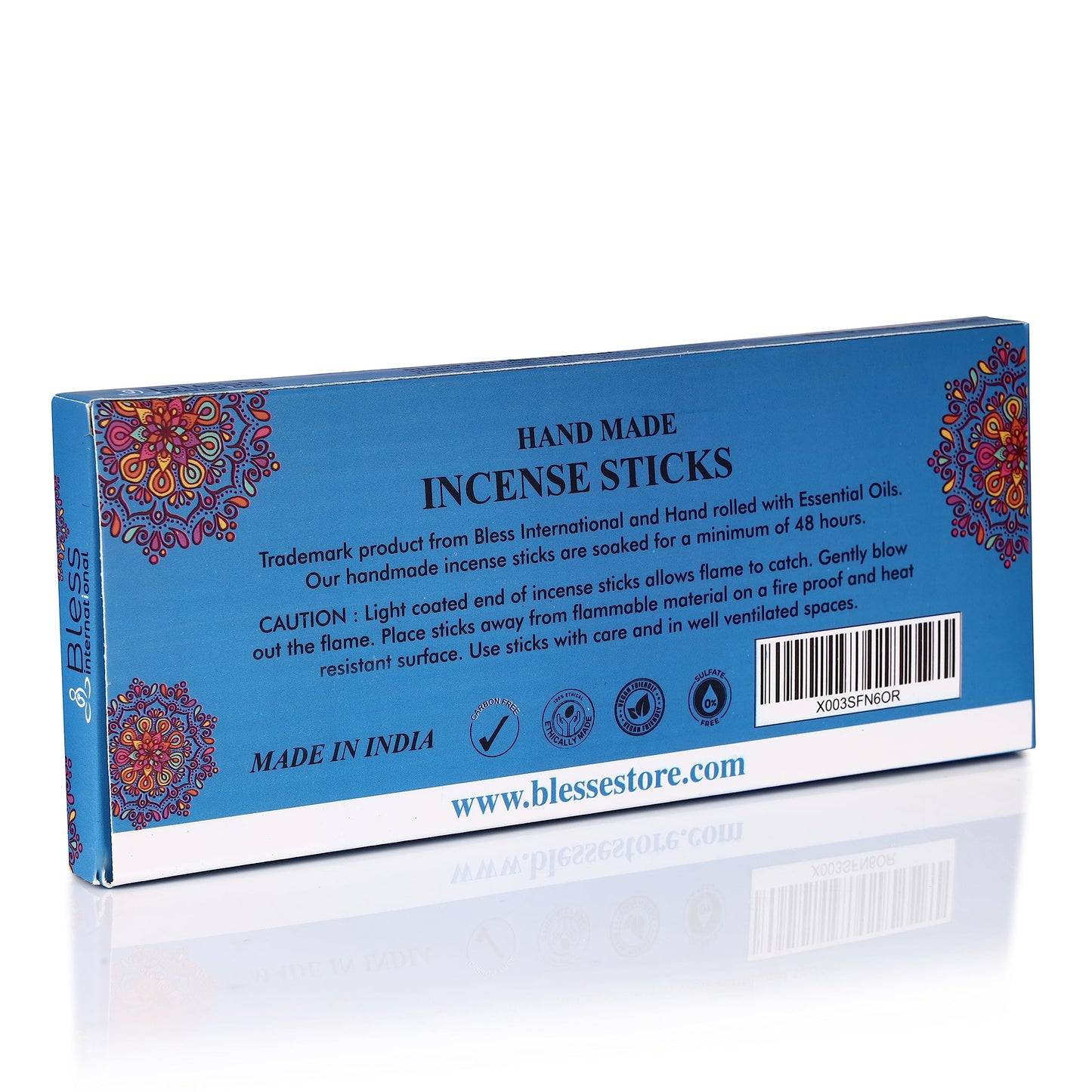 Bless-Ocean-Salt 100%-Natural-Handmade-Hand-Dipped-Incense-Sticks Organic-Chemicals-Charcoal-Free Purification-Relaxation-Positivity-Yoga-Meditation Best-Woods-Scent (100 Sticks(5.25 OZ))
