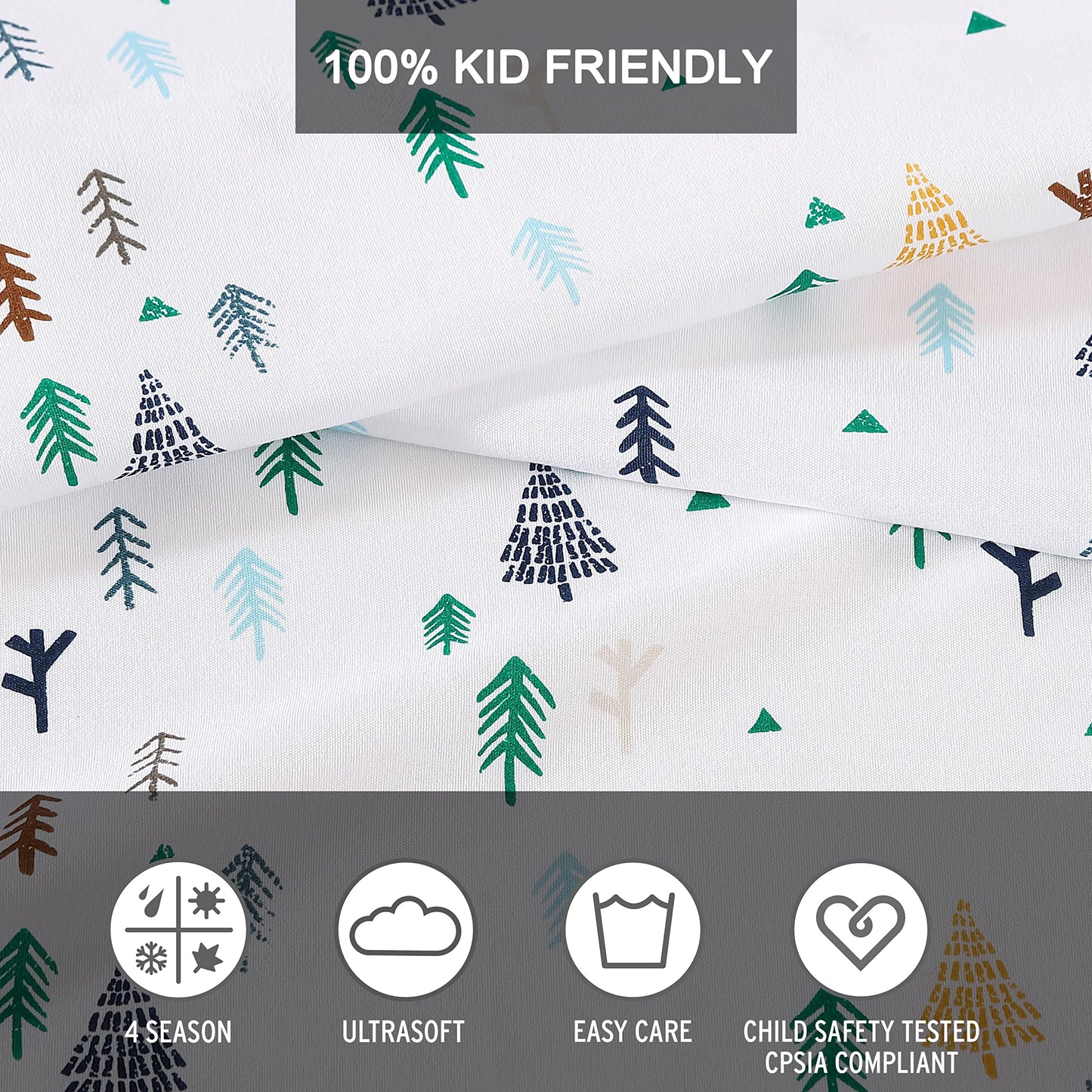 Eddie Bauer Kids - Full Sheet Set, Ultra-Soft Microfiber Bedding with Fully Elastic Fitted Sheet, Kids Bed Set with Pillowcases, Easy Care Bedding (Dreamland)