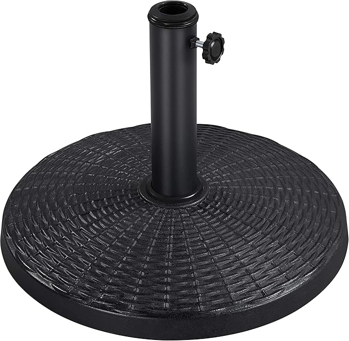 Yaheetech 22 lbs Heavy Duty Outdoor Umbrella Base 18" Round Patio Umbrella Stand Market Umbrella Base for Garden & Lawn, Black