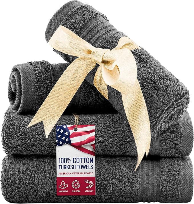 American Veteran Towel, 100% Cotton Turkish Washcloths