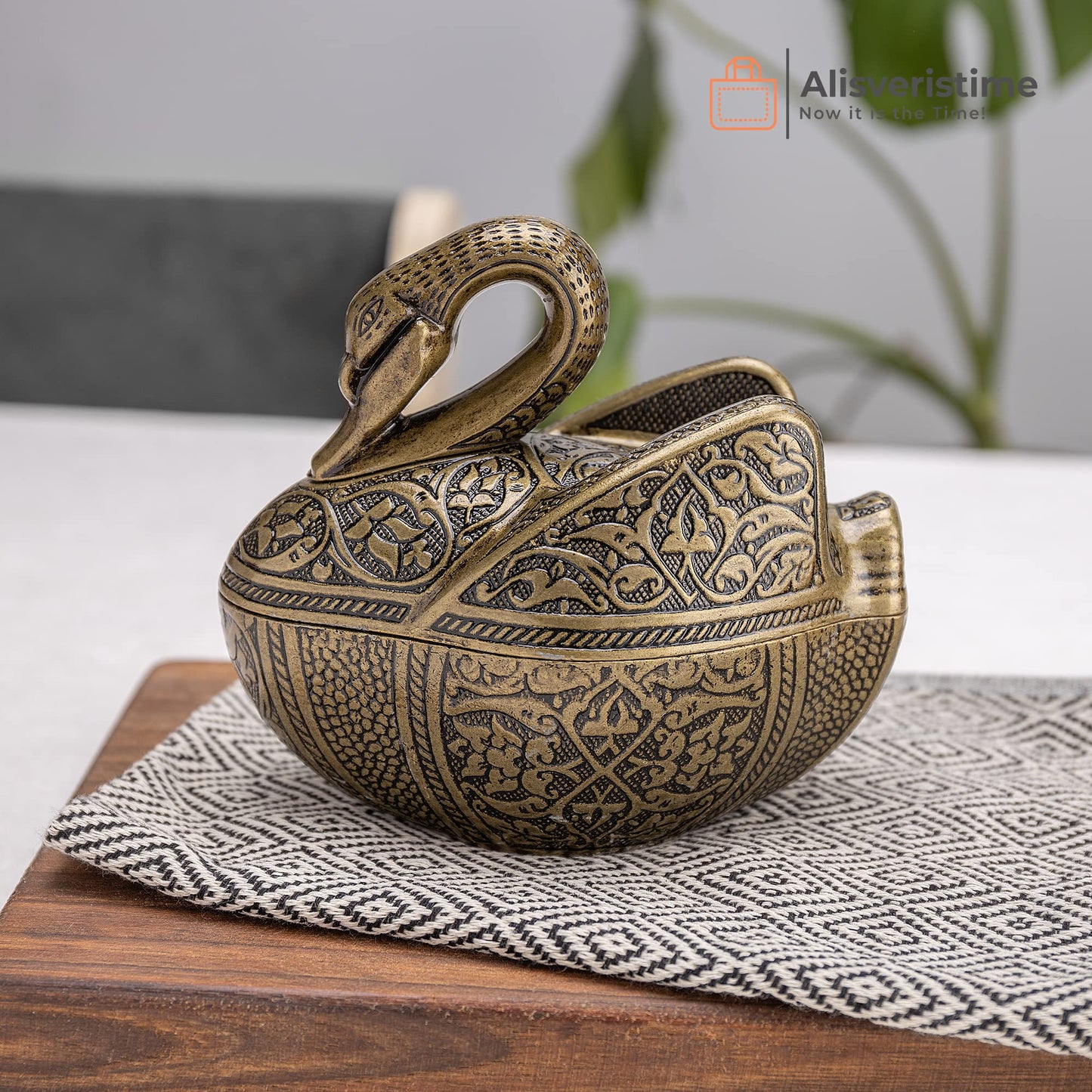 Alisveristime Kugu Big Zinc Alloy Sugar Bowl with Lid (Antique Green)
