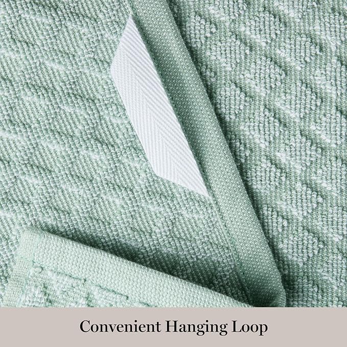 Martha Stewart Honeycomb Chambray Textured Kitchen Towel 4-Pack Set, 100% Cotton