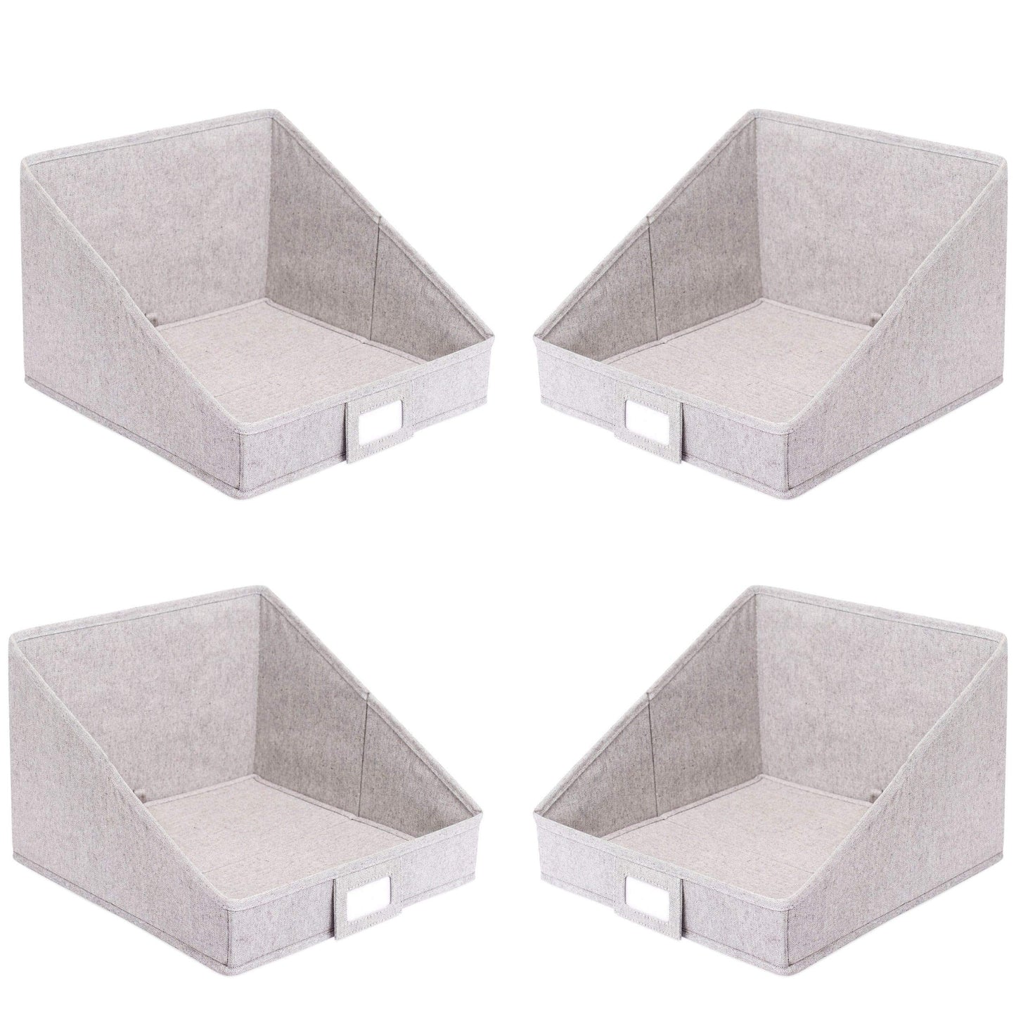 Internet's Best Open Cloth Storage Bin - Closet Shelf Storage Box - Organize Sheets Blankets Towels Sweaters Scarfs - Grey (4 Pack)