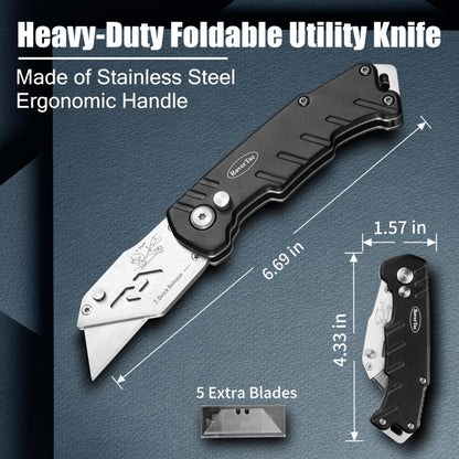 RoverTac Dad Tool Gift Set, 12-in-1 Multitool Hammer, Flashlight & Utility Knife in a Gift Box with "BEST DAD EVER", Unique & Practical Gift for Dad on Father’s Day, Birthday, Christmas & Retirement