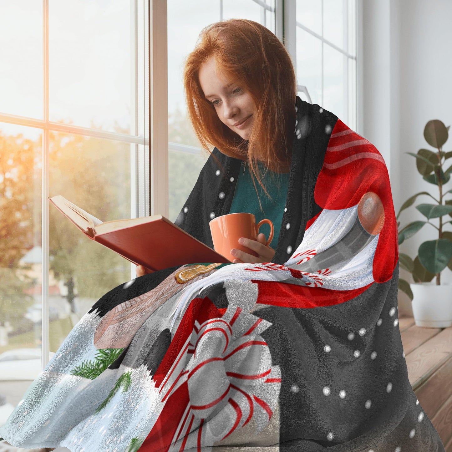 Christmas Gnome Throw Blanket, Merry Christmas Gnome Xmas Gifts Winter Snowflakess Flannel Blanket, Living Room/Bedroom/Sofa Couch Warm Soft Bed Blanket for Adults All Season 50X60 Inches