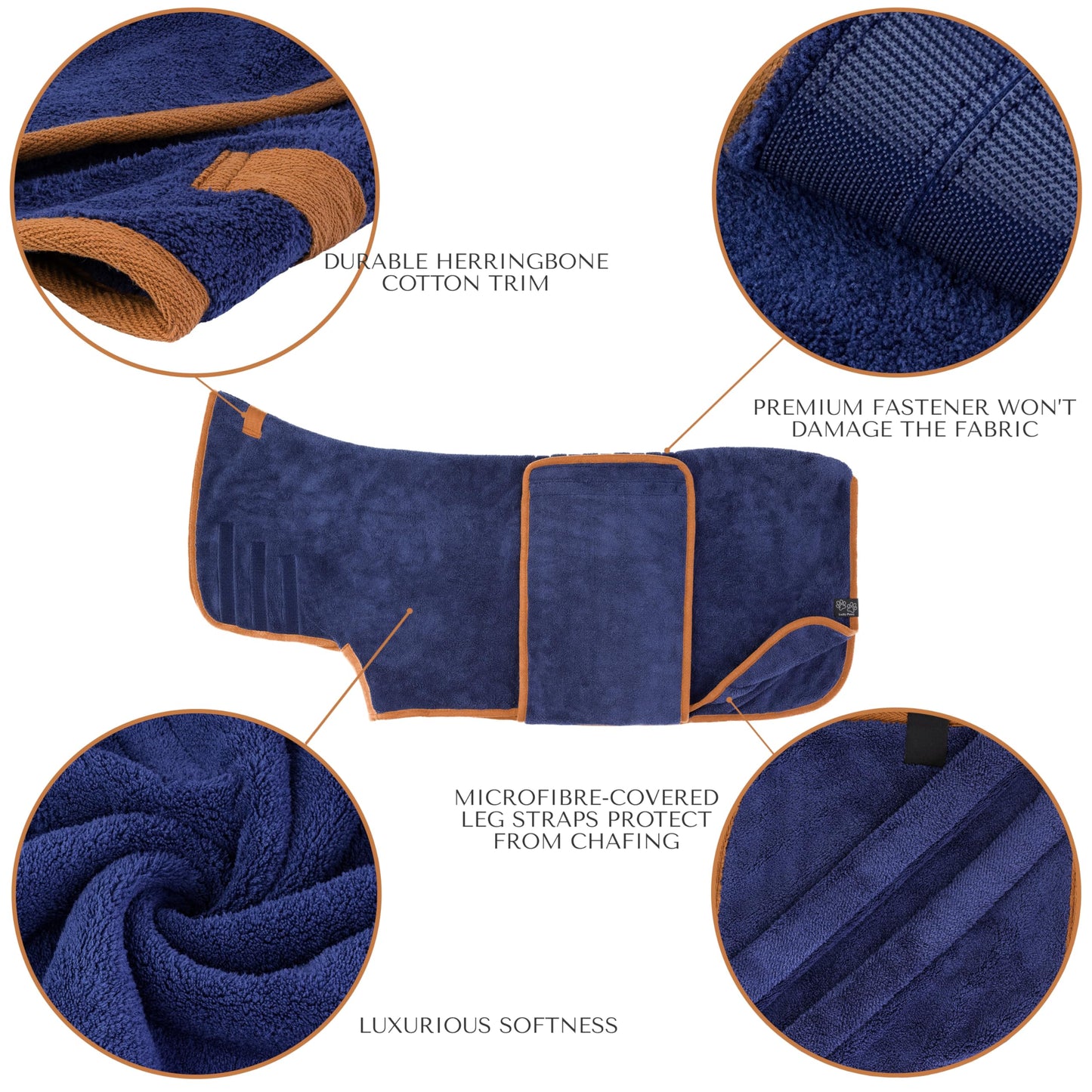 Lucky Paws® UK Dog Drying Coat - Luxurious Double Layer Dog Towel Robe - Dry Your Dogs in Minutes - Ultra Absorbent Drying Robe & Super Soft Dressing Gown (M, Plum)