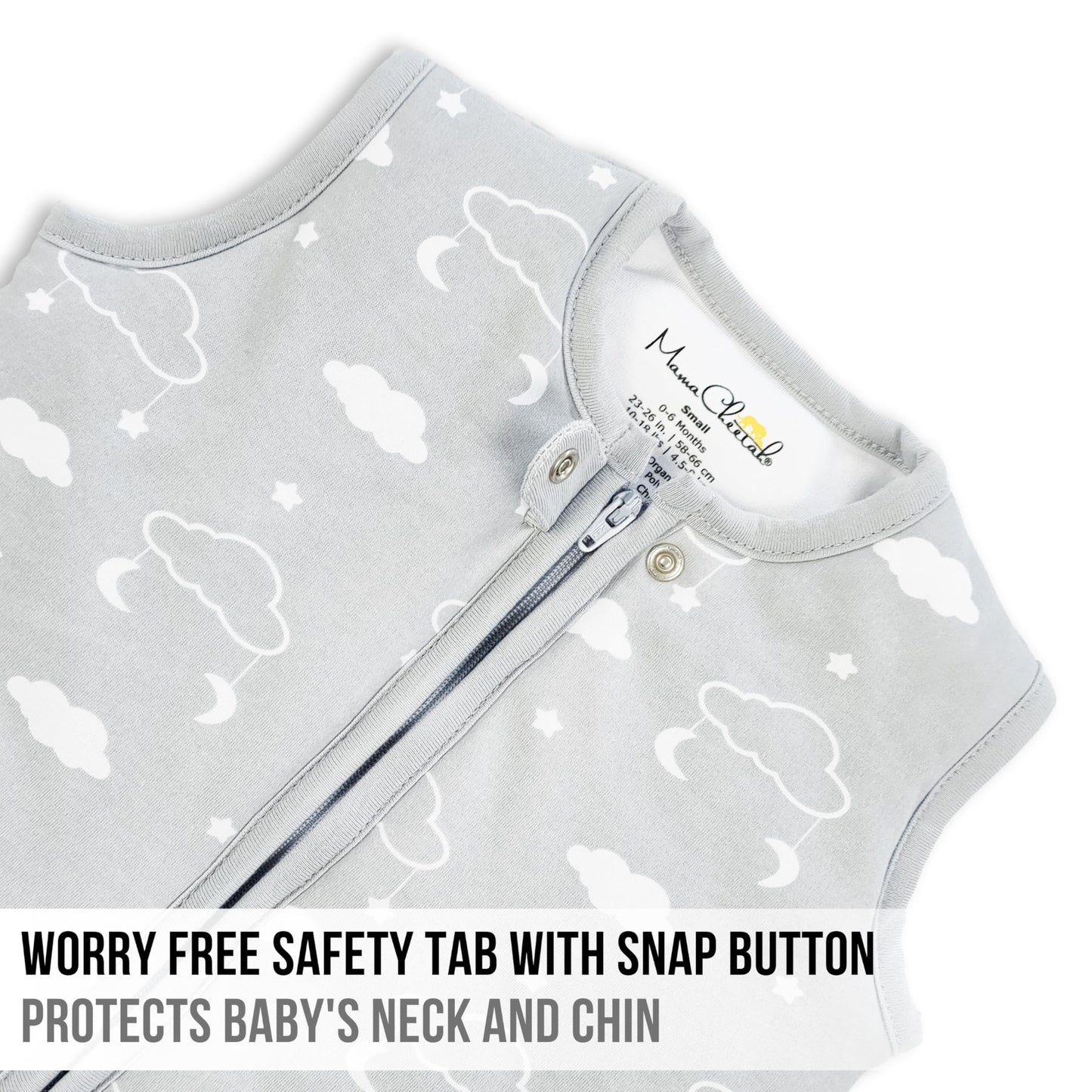 Mama Cheetah Baby Sleep Sack 2.5 TOG, Winter Baby Sleeping Bag with 2-Way Zipper, Organic Cotton Swaddle Transition Wearable Blanket for Boy Girl Infant Toddler, 6-12 Months, 1-Pack