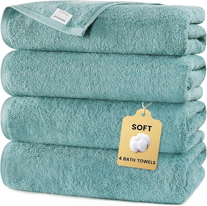 SEMAXE 4-Pack Luxury Bath Towels