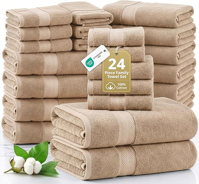 Lane Linen 100% Cotton Towel Set