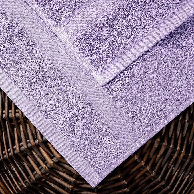 Superior Egyptian Cotton Solid Towel Set, Washcloths 13” x 13”, Hand Towels 20”