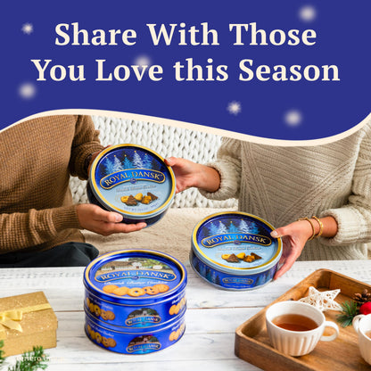 Royal Dansk Danish Butter Cookies, Holiday Cookie 4 Pack, Gift Tin, 45.2 oz