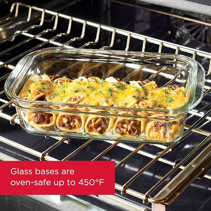 Rubbermaid Brilliance Glass Food Storage set of 4 containers 8 total pieces
