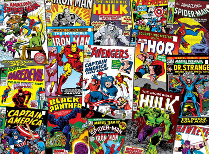 Buffalo Games - Marvel - Comic Book Collage - 1000 Piece Jigsaw Puzzle for Adults -Challenging Puzzle Perfect for Game Nights - Finished Size is 26.75 x 19.75