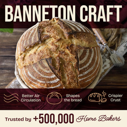 Superbaking 2 pcs Banneton Bread Proofing Basket, 9" Splinter-Free Round Rattan Bread Basket with Liners, Sourdough Starter Kit, Sourdough Bread Baking Supplies & Sourdough Kit, Bread Making Tools