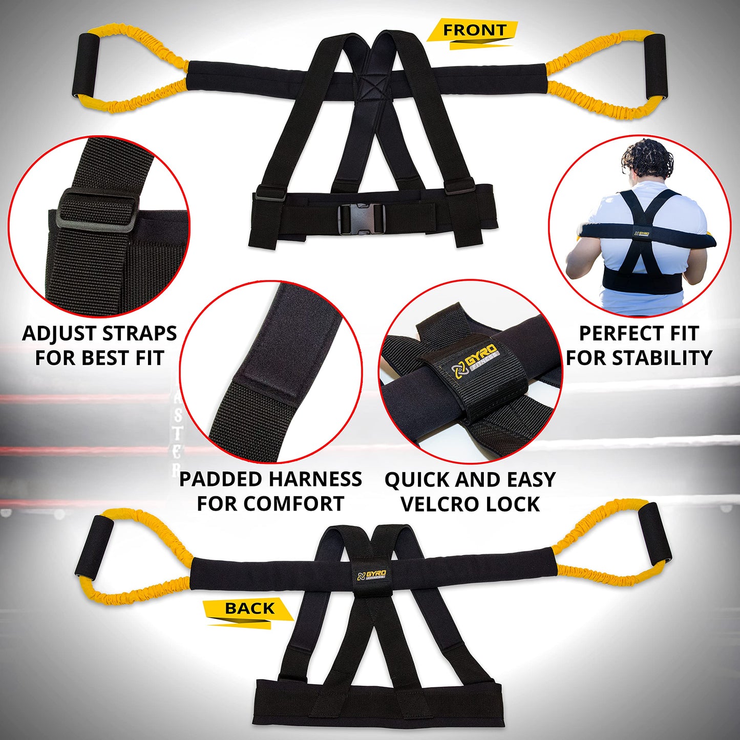 GYRO FITNESS | Shadow Boxer Pro | Boxing Resistance Bands Set for Shadow Boxing, Comes with Ankle Cuffs | Ideal Addition to Your Home Boxing Equipment