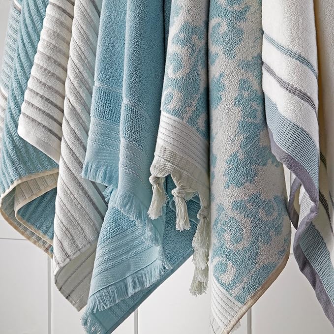 SKL Home Mirage Fringe 100% Turkish Cotton Bath Towel, 54.00" x 28.00"