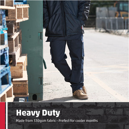TuffStuff - Pro Work Trousers, 36" Waist, Regular 30" Length - Heavy-Duty Tradesman Trousers with Knee Pad Pockets - Tuck-Away Holster Pockets with YKK Zip & Triple-Stitched Seams - Functional Design