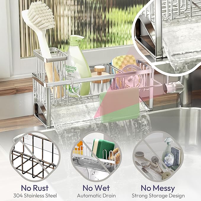SWTYMIKI Sponge Holder for Kitchen Sink