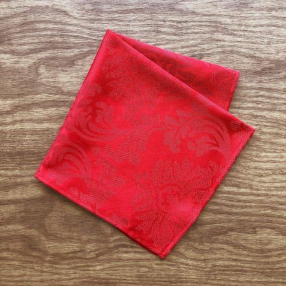 Solid Color Damask Jacquard Woven Napkin (18" Napkin Set of 4, Red)