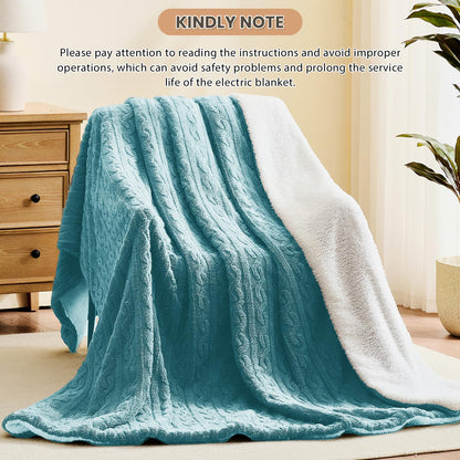 Homemate Electric Heated Blanket Twin - 62"x84" Heating Bed Blankets Throw with 10 Heating Levels 8 Hours Auto Off Fast Heating Over-Heated Protection Ultra Soft Warm Flannel ETL Certified Grey