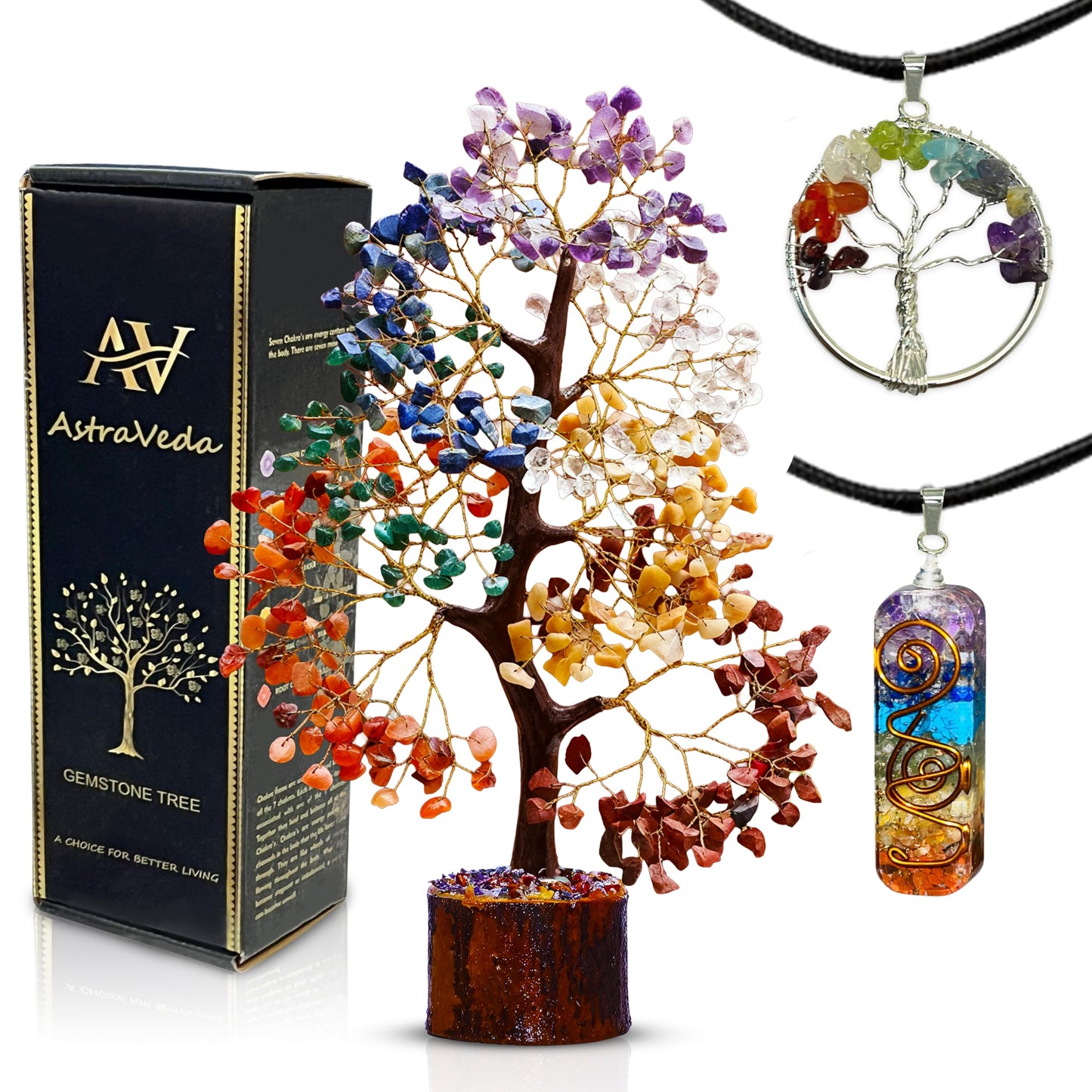 AstraVeda Crystal Tree, Tree of Life, 7 Chakra Stones, Feng Shui, Women Gifts, Healing Crystal, Gemstone, Crystals, Healing Stones, Spiritual Gifts, 300 Beads