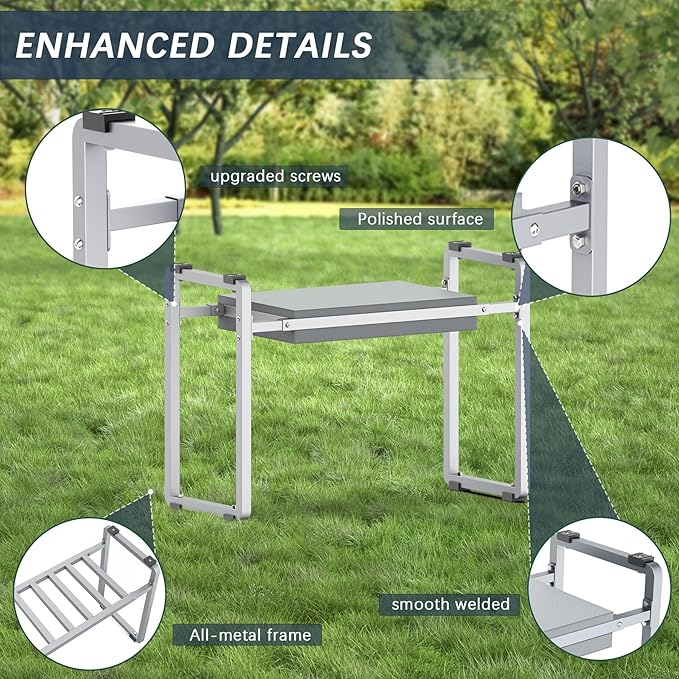 FLINTER Garden Kneeler and Seat, 10.2" Wider Heavy Duty Thick Gardening Bench for Kneeling and Seat - Multifunctional Kneeler Bench, Gardening Gifts for Women, Seniors Grandparents, Gray