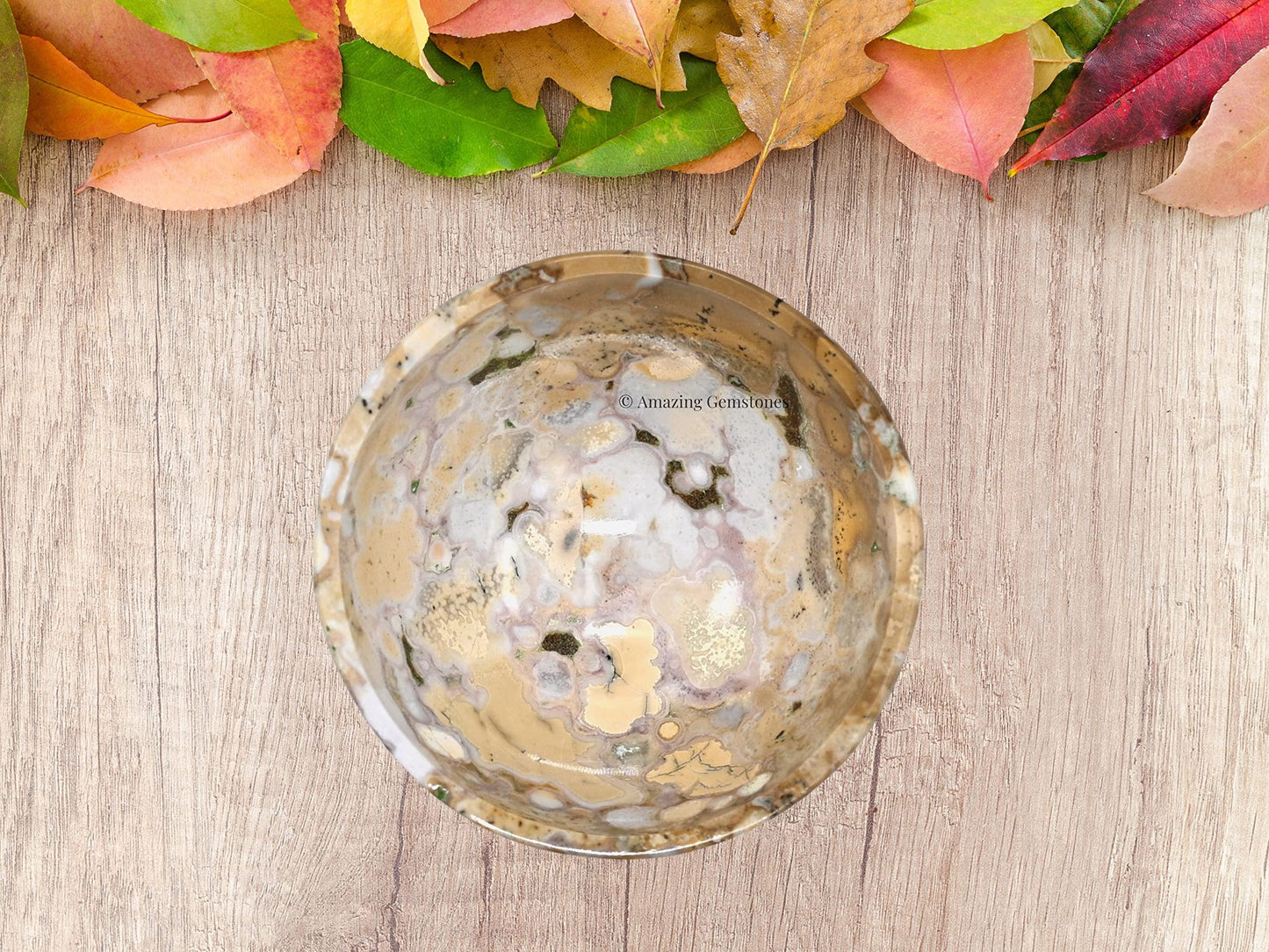 Conglomerate Jasper Crystal Bowl - 2 Inch Decorative Bowls for Room and Home Decor - Gemstone Healing Crystals for Elegant Display, Positive Energy Balance and Gift