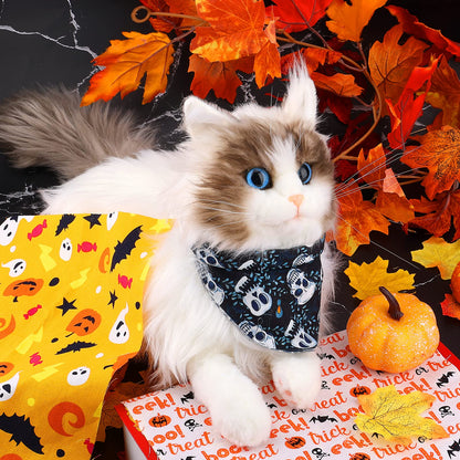 Luter 10pcs 10x10inch Halloween Theme Fabric, Halloween Fat Quarter Pure Cotton Fabric Bundle for DIY Decorations Sewing Crafts Festival Series Supplies Patchwork