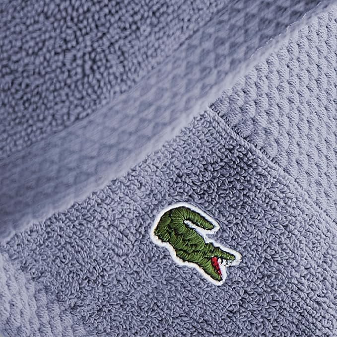 Lacoste Heritage 100% Supima Cotton Hand Towel, Light Denim, Premium Super Soft