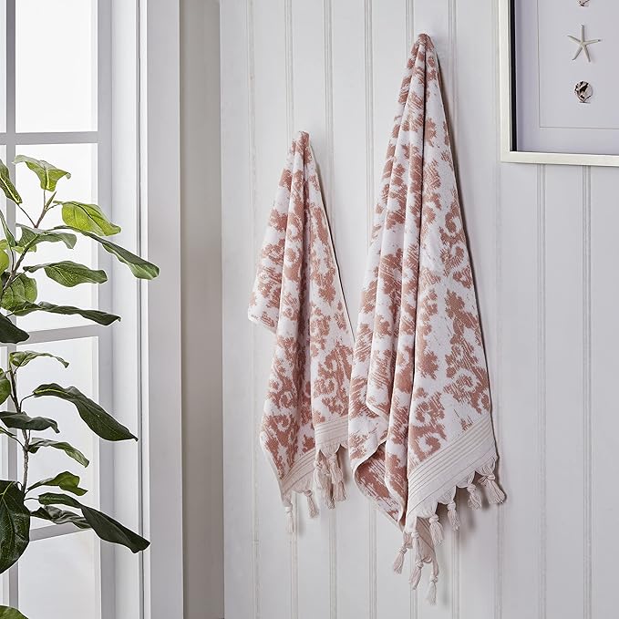 SKL Home Mirage Fringe 100% Turkish Cotton Bath Towel