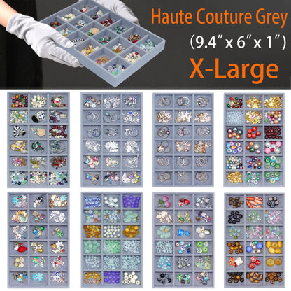7Color Sky X-Large Jewelrys Tray for Drawer 8 Pack Earring Organizer Stackable Velvet Jewelry Organizer Dresser Rings Studs Earring Holder