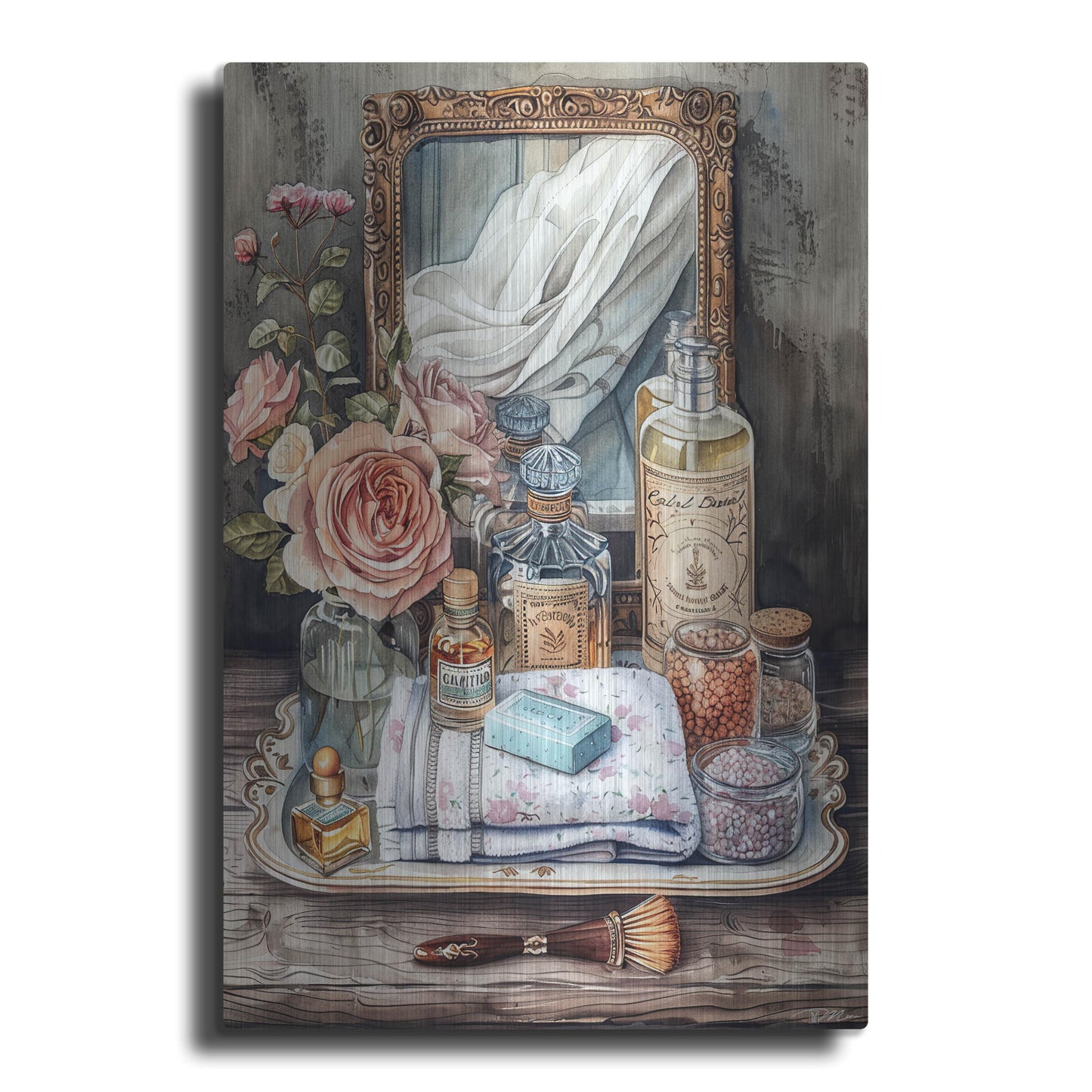 Luxe Metal Art 'Bath Salts' by Momart Metal Wall Art, 12" x 16"
