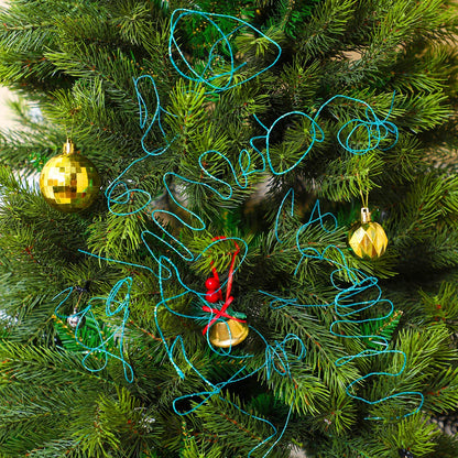 Glitter Curly Ting Ting Branches Christmas Branches Vase Filler Artificial Curly Twigs for Christmas Tree Garland Wreath Decoration, Craft Vases Home Garden Decoration (Blue, 36 Pieces)