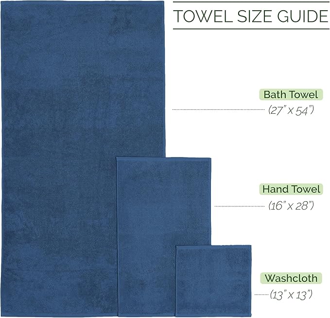 Elegant Comfort Luxury 6-Piece Towel Set, Premium Soft 100% Turkish Cotton