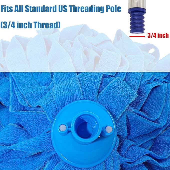 Microfiber Cloth String Mop Head Refill, Loop End Screw On Mop Head Compatible