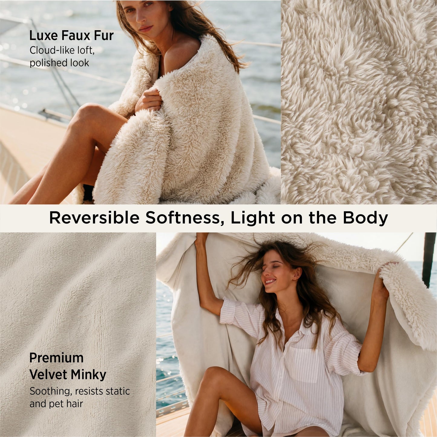 Bedsure GentleSoft Luxury Faux Fur Beige Throw Blanket for Couch, Extra Soft Fuzzy Fluffy Shaggy Blanket Gifts for Women, Warm Cozy Plush Comfrt Fleece Throw for Room Decor, 50x60 Inches